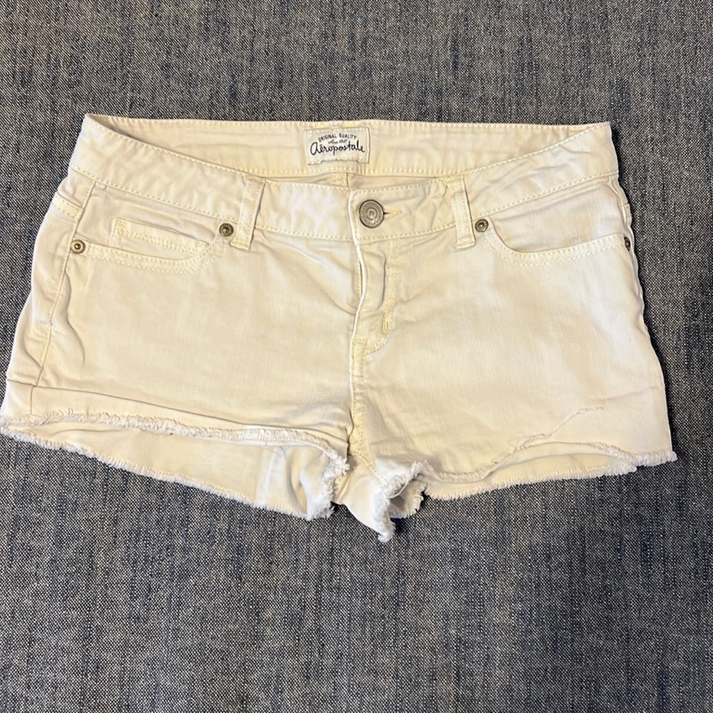 White jean shorts